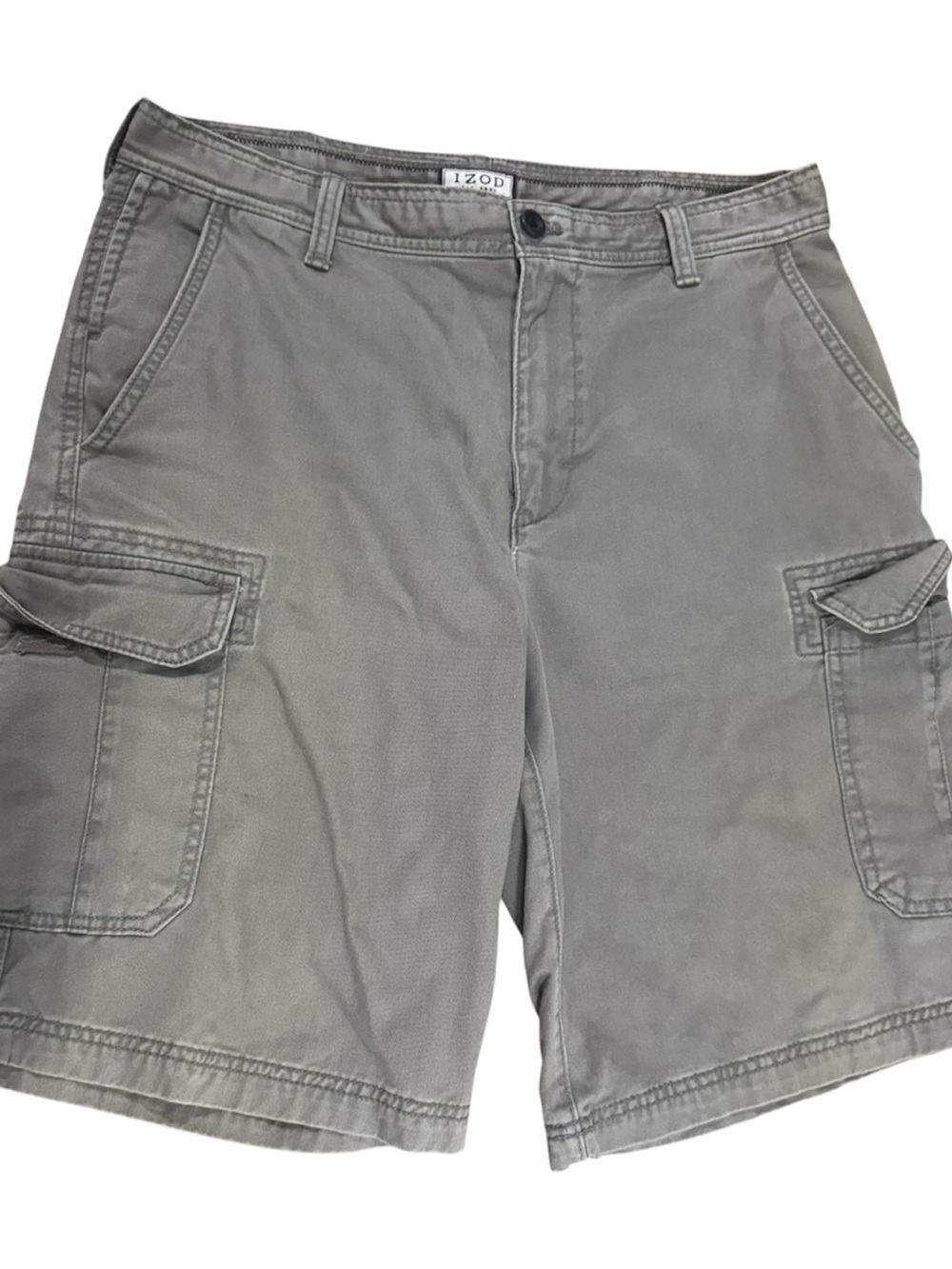 IZOD Men's Gray Cargo Shorts - Classic Utility Style 32